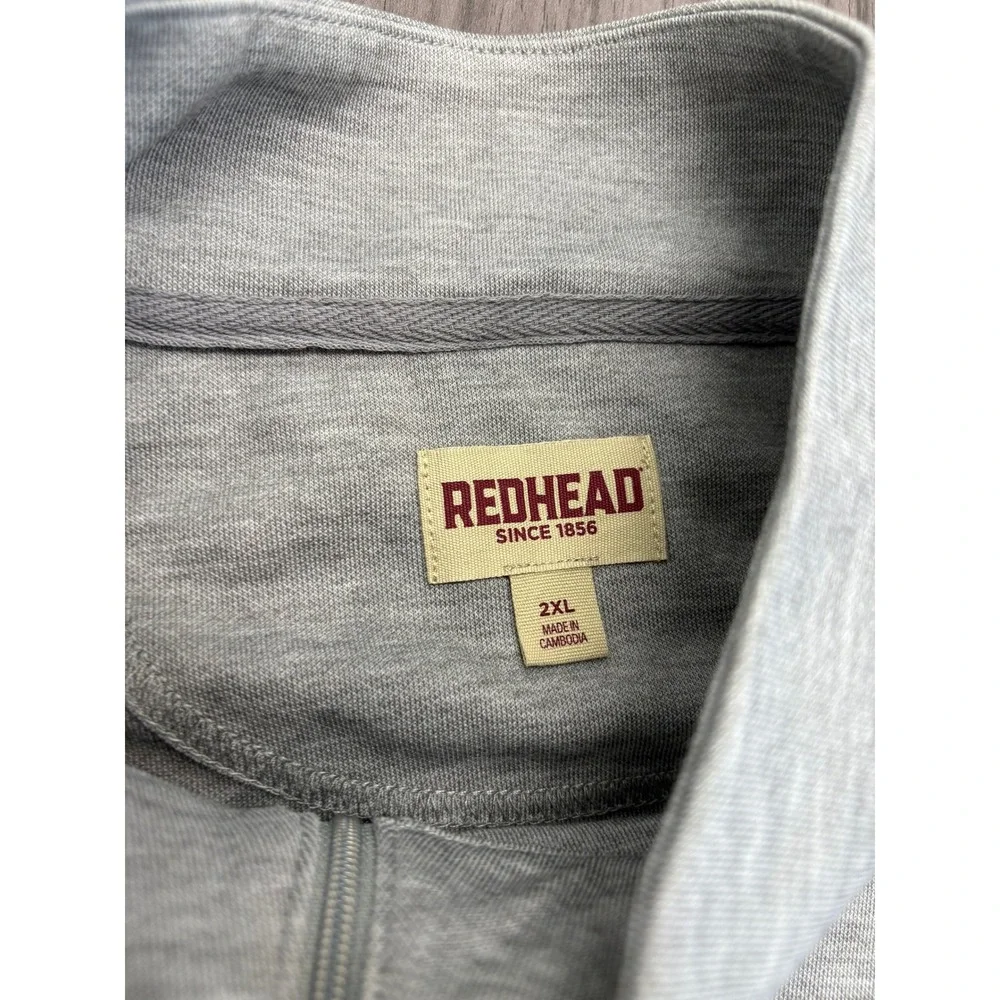 NWT RedHead Men's 2XL XXL‎ Gray Quarter Zip Pullover Lightweight Performance Top